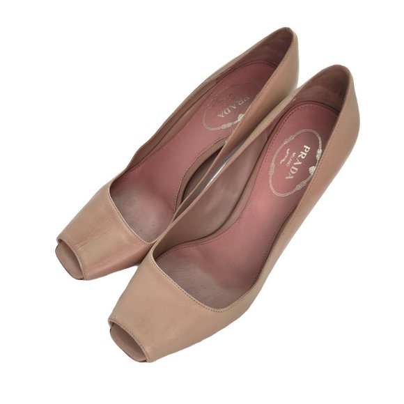 Prada Pee Toe Leather Pump - Picture 2 of 10